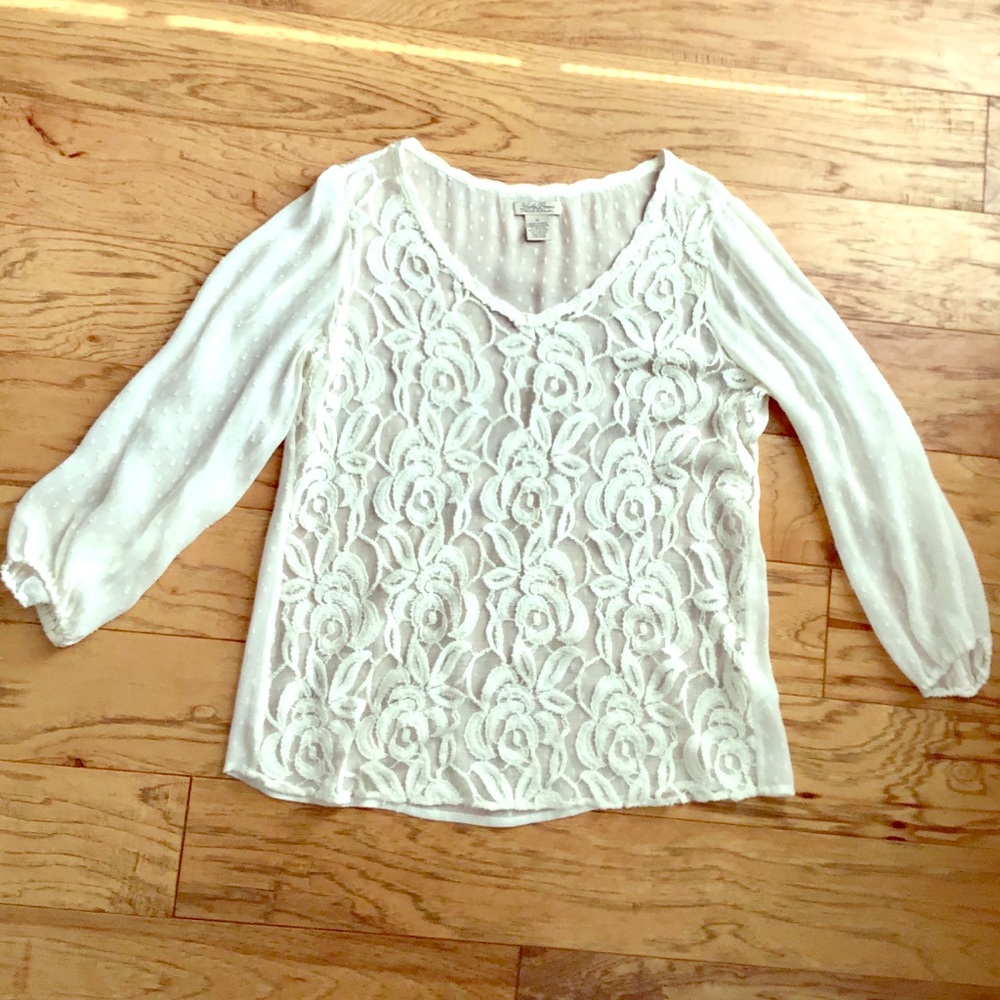 Lucky Brand Cream Lace Blouse